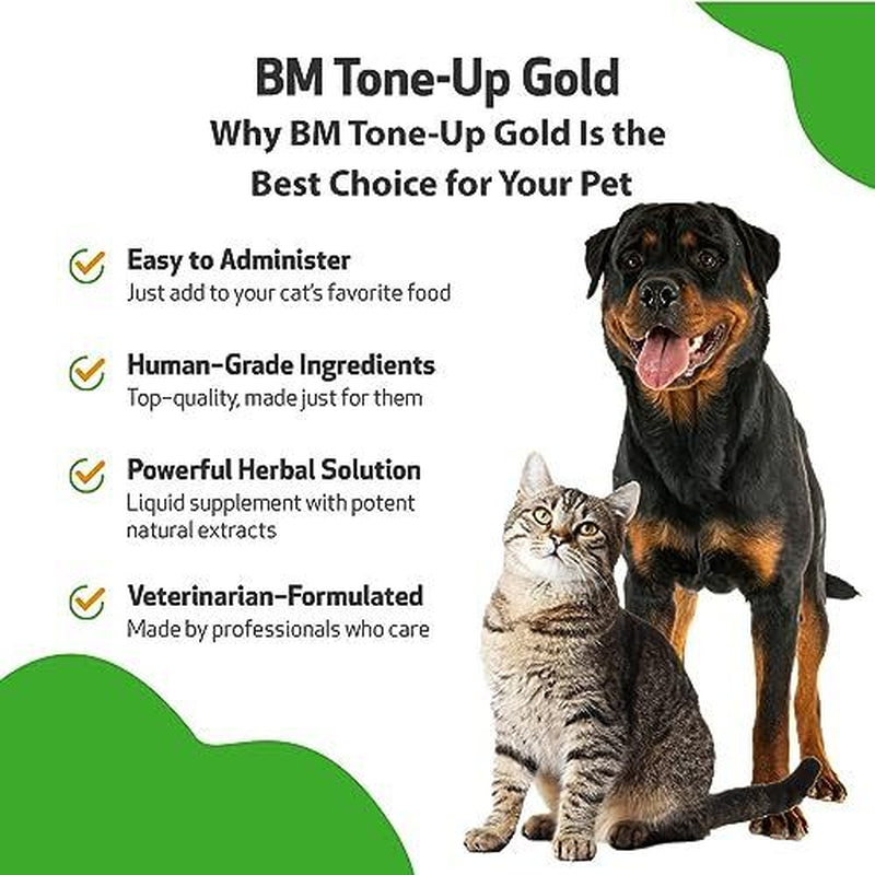 Vet-Formulated BM Tone-Up Gold for Dogs & Cats - Relief for Diarrhea