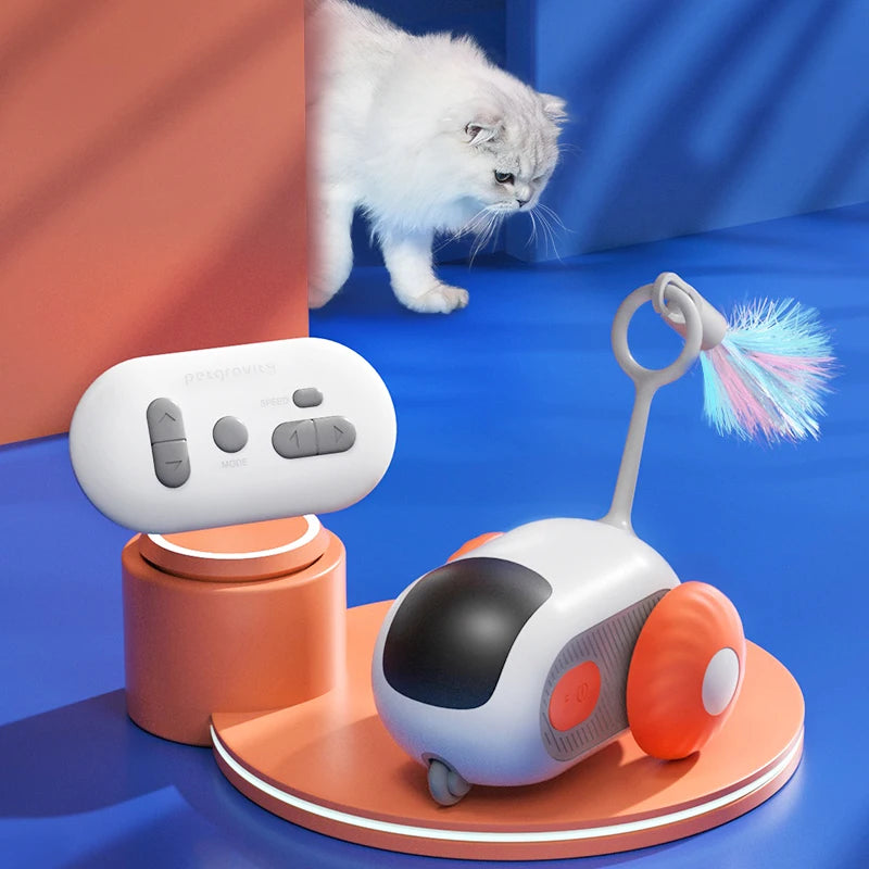 Interactive Electric Cat Toy: Remote Control Sports Car for Endless Fun!