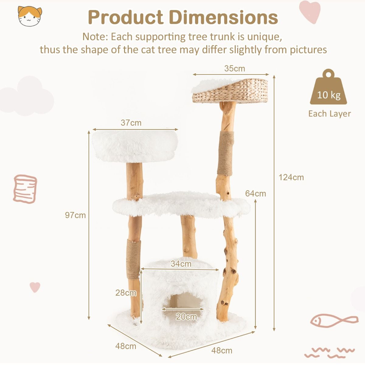 Natural Cat Tree 124cm