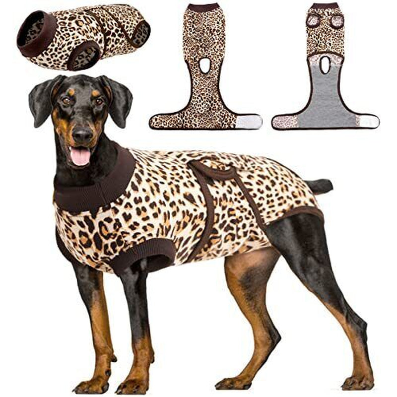 Leopard Print Dog Surgical Recovery Suit